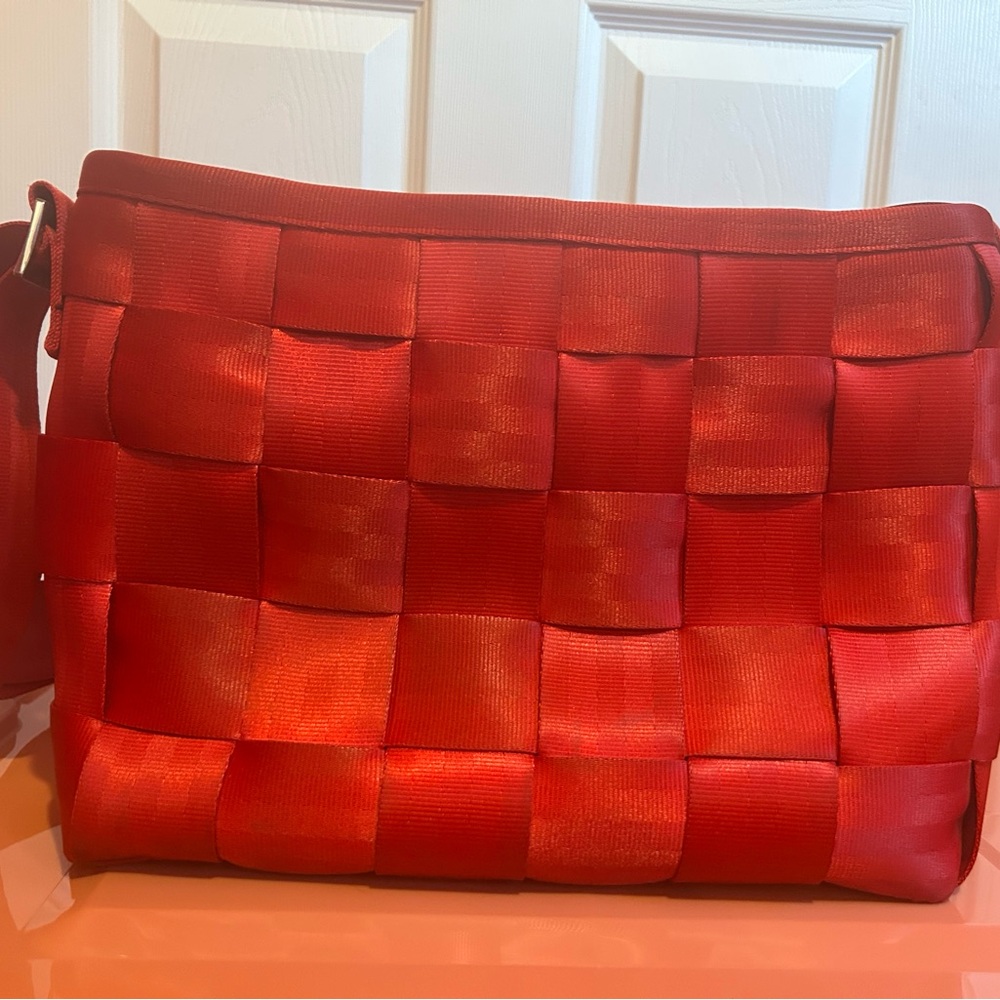 Harveys Red Woven Crossbody Bag